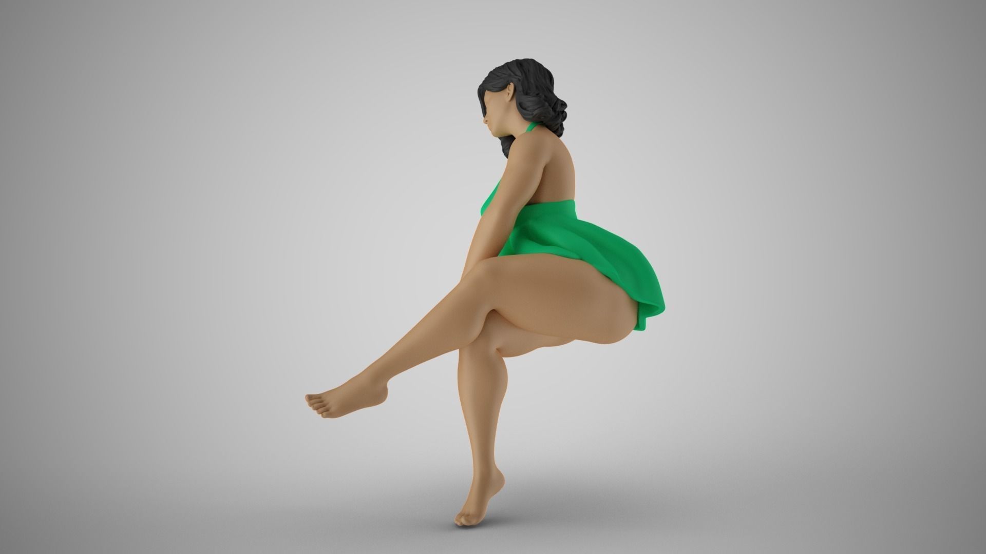 Charming Girl Sitting 3D print model_10