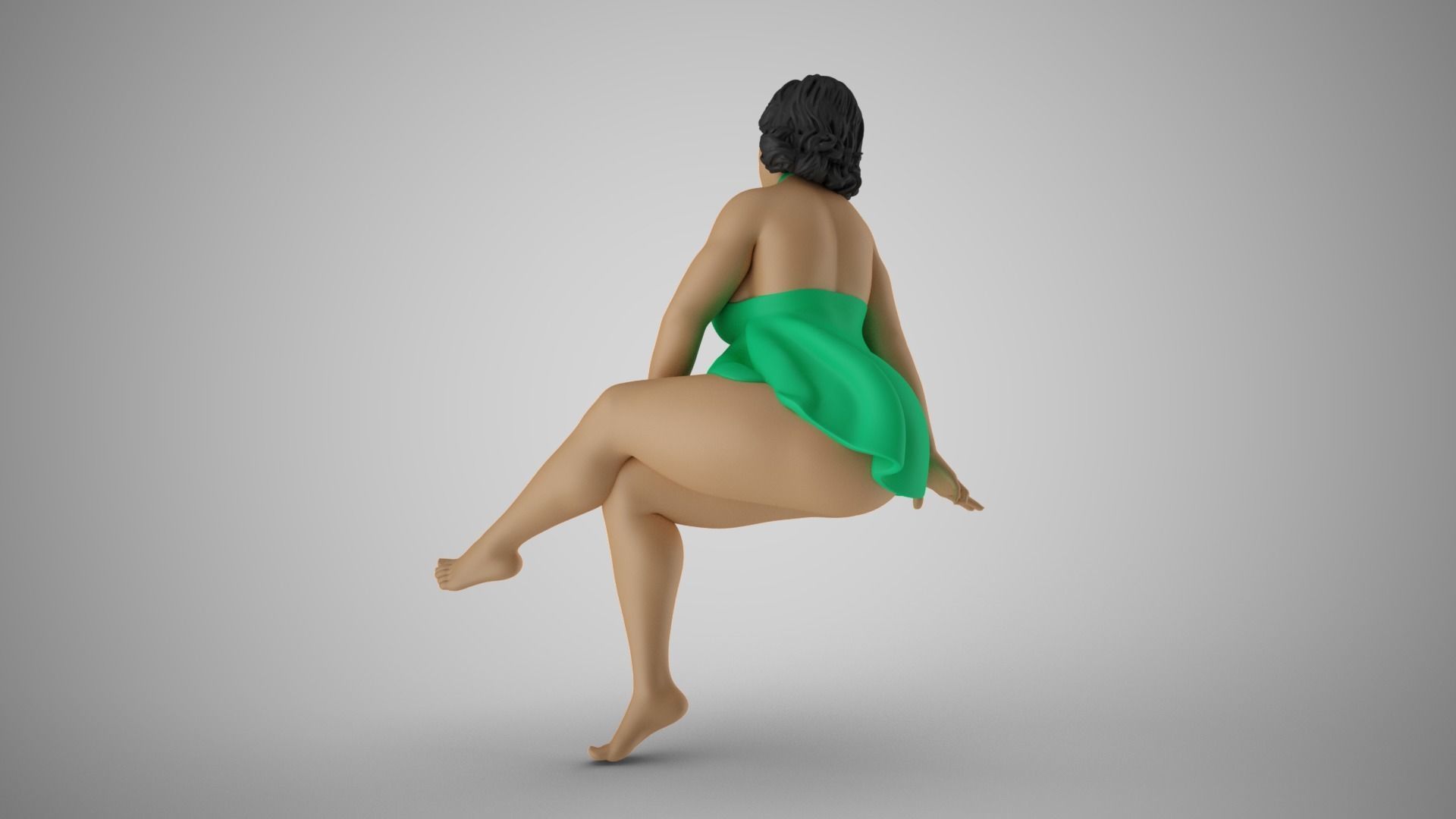 Charming Girl Sitting 3D print model_5