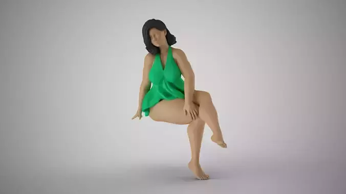 Charming Girl Sitting 3D print model
