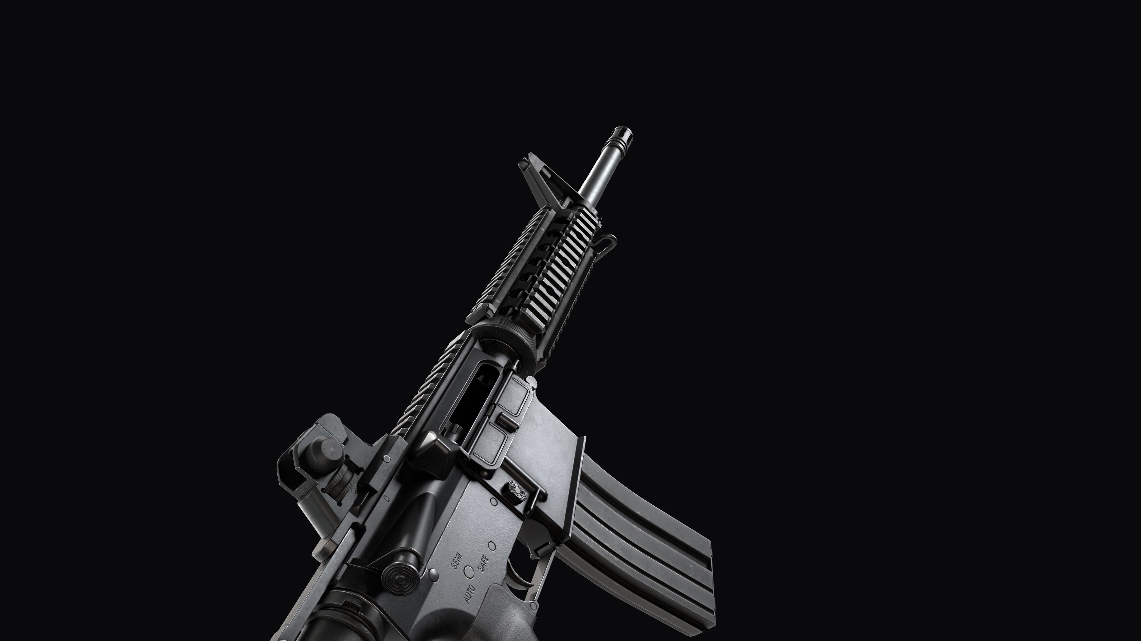 Modular Assault rifle Colt standart M4A1 Low-poly 3D model_27