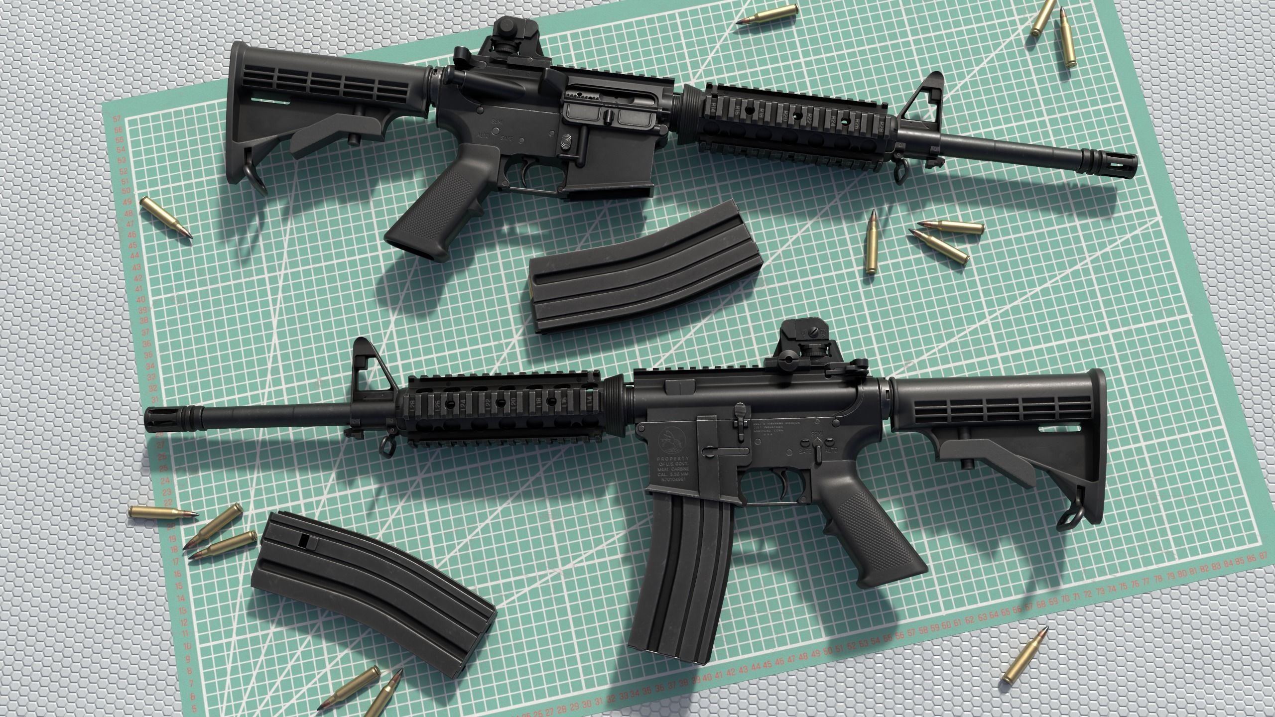 Modular Assault rifle Colt standart M4A1 Low-poly 3D model_4