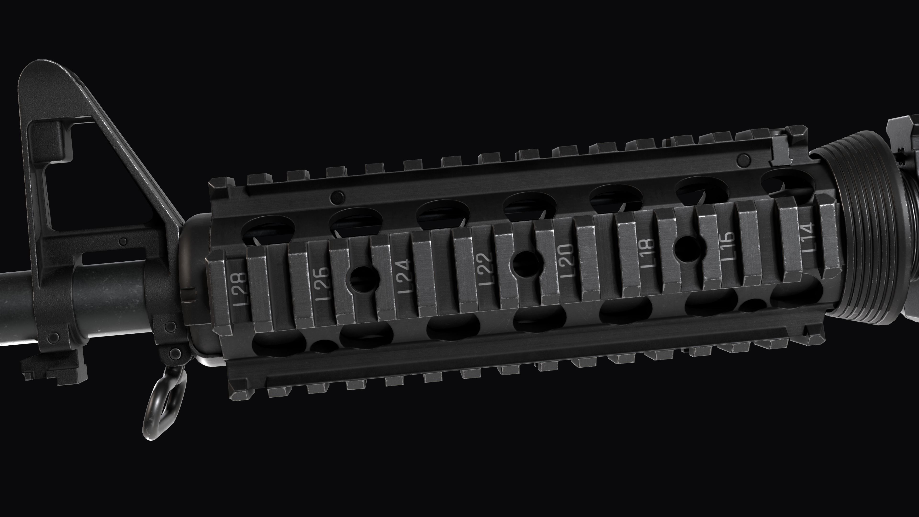 Modular Assault rifle Colt standart M4A1 Low-poly 3D model_22