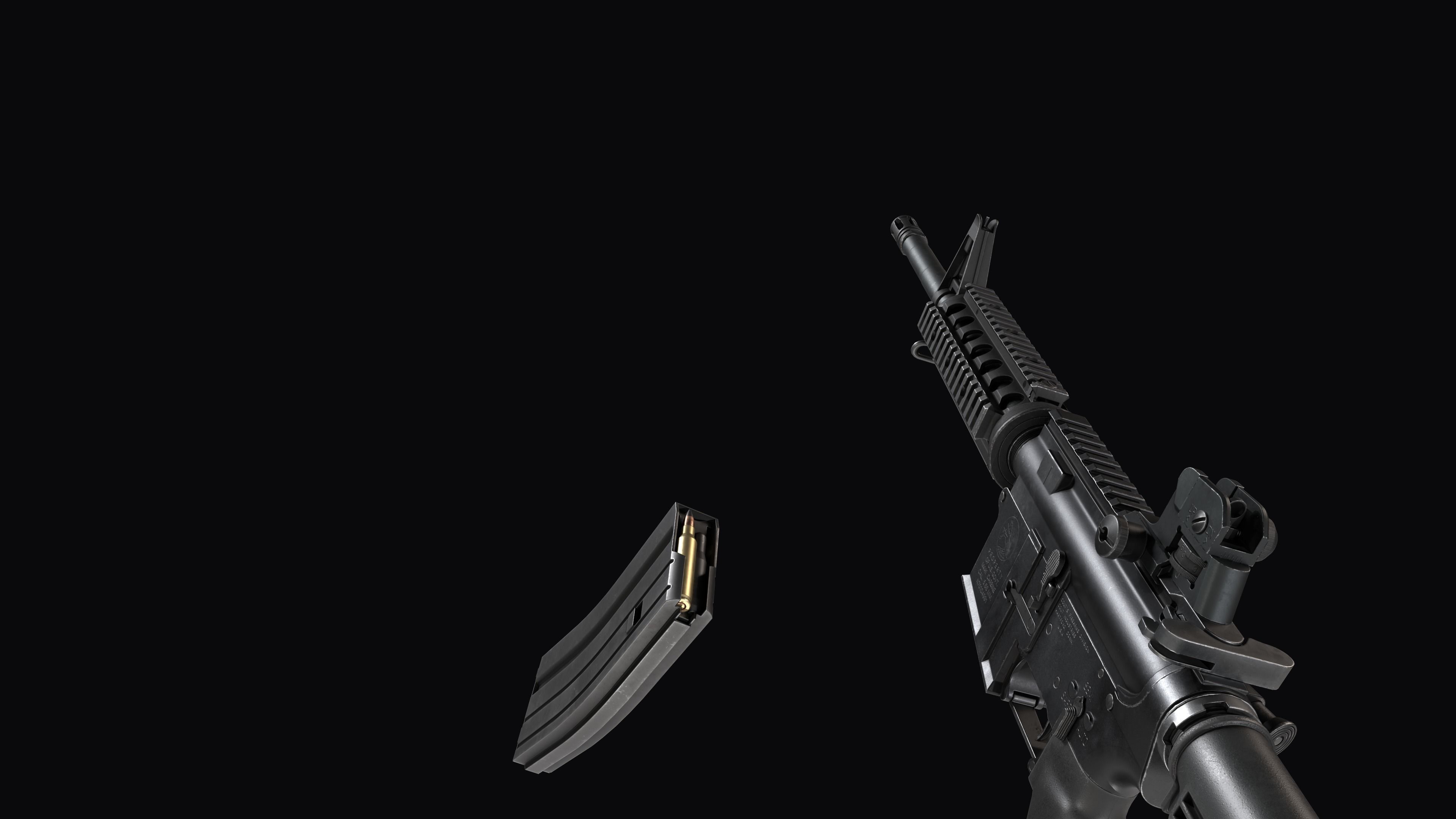 Modular Assault rifle Colt standart M4A1 Low-poly 3D model_26