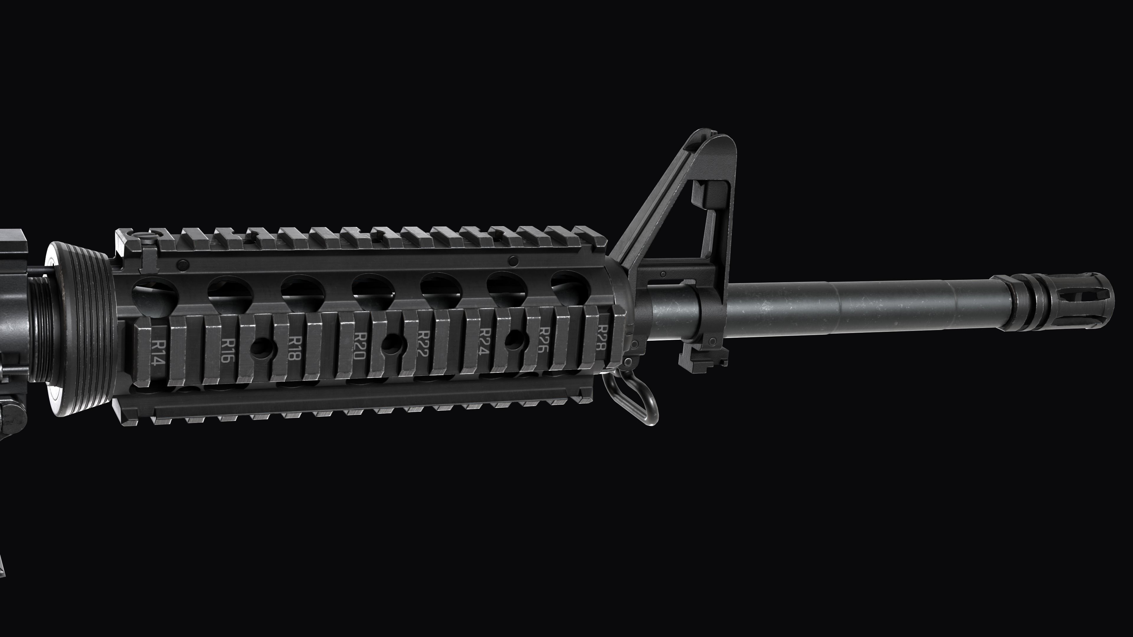 Modular Assault rifle Colt standart M4A1 Low-poly 3D model_20