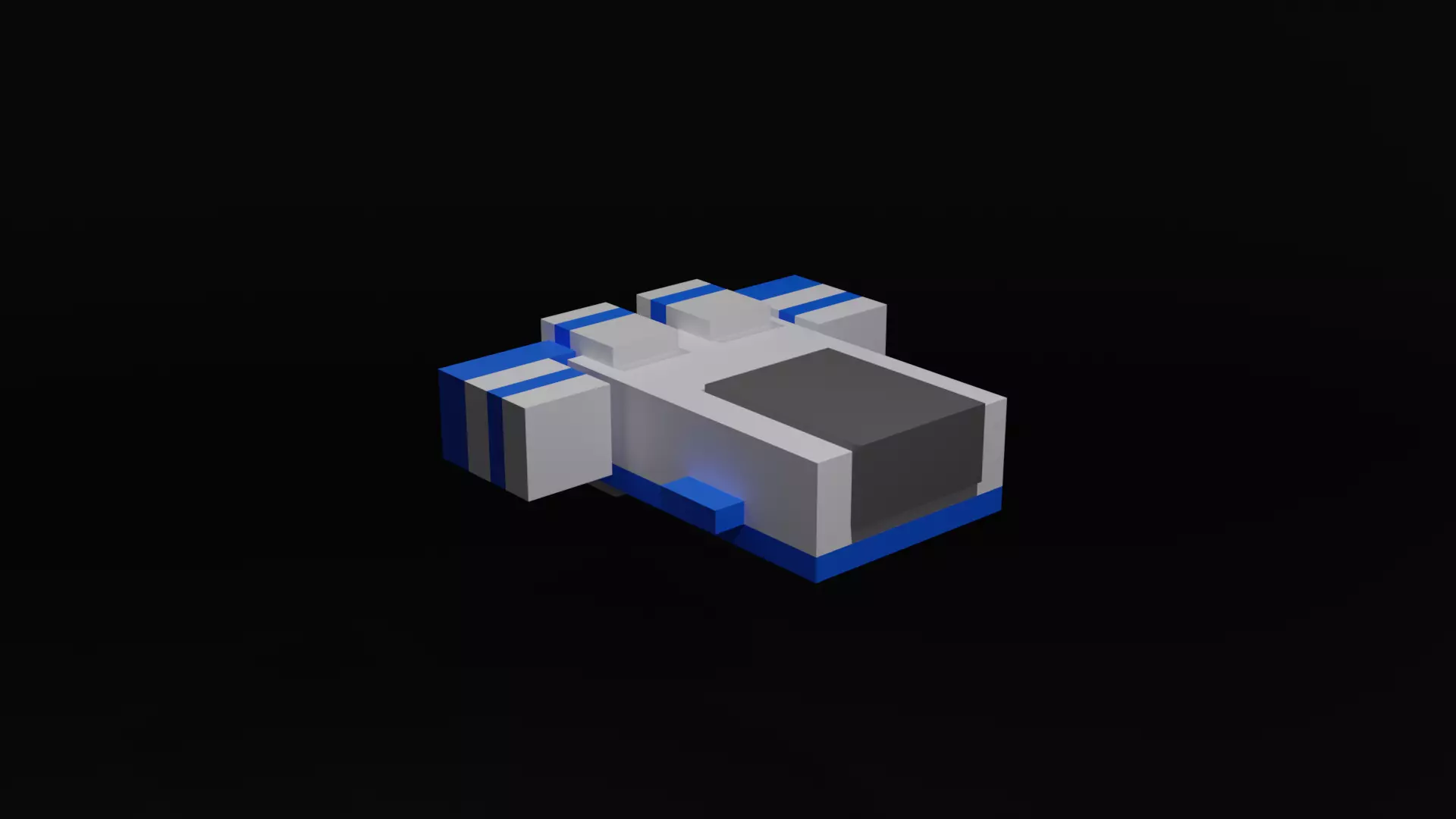 Low Poly Spaceship cube Free 3D model