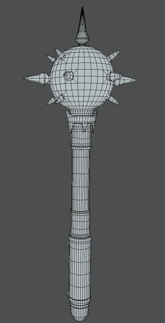 Game ready Mace - medieval weapon Low-poly 3D model_13