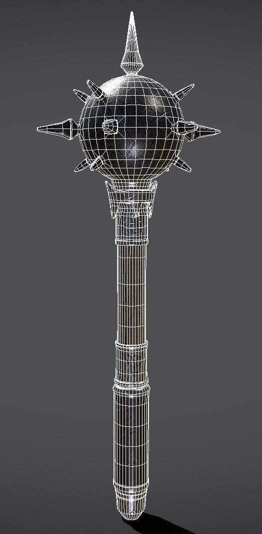 Game ready Mace - medieval weapon Low-poly 3D model_12