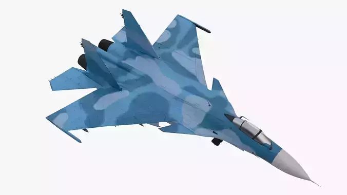 4K textures Su-33 Flanker Low-poly 3D model