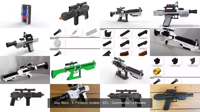 Star Wars - 4 Printable models - STL - Commercial