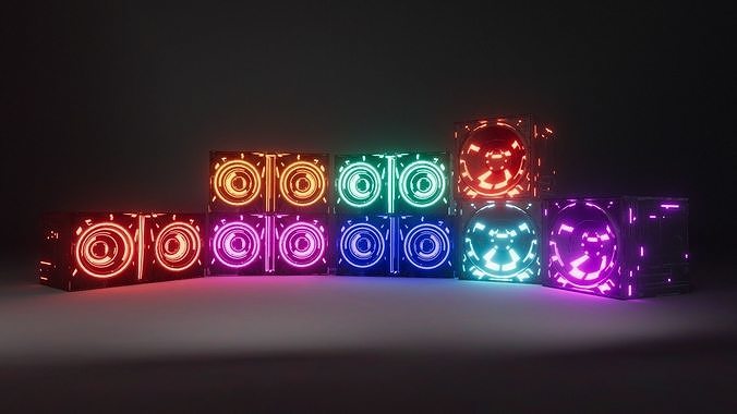 Banana Speakers v3 - Futuristic Low-poly 3D model