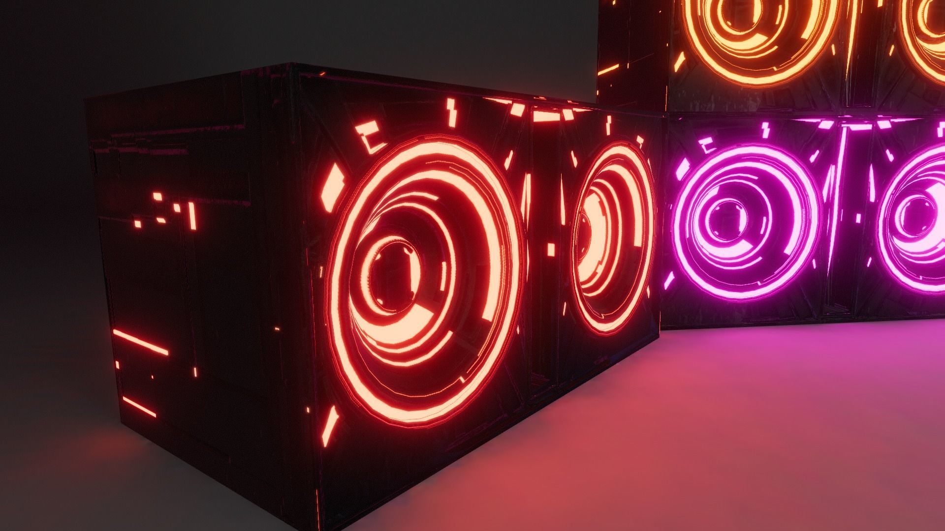 Banana Speakers v3 - Futuristic Low-poly 3D model_1