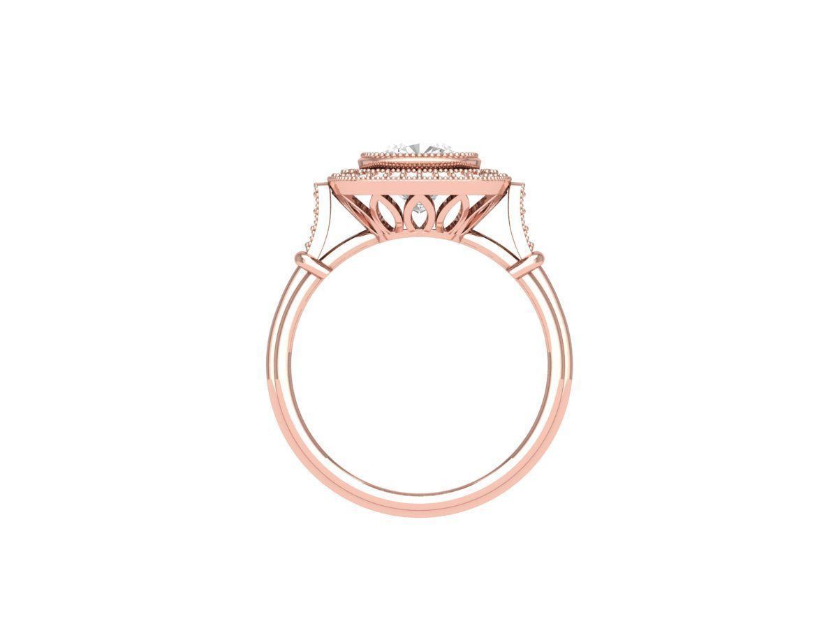Cushion Bridal Ring 3D print model_9