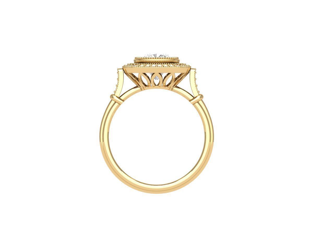 Cushion Bridal Ring 3D print model_11