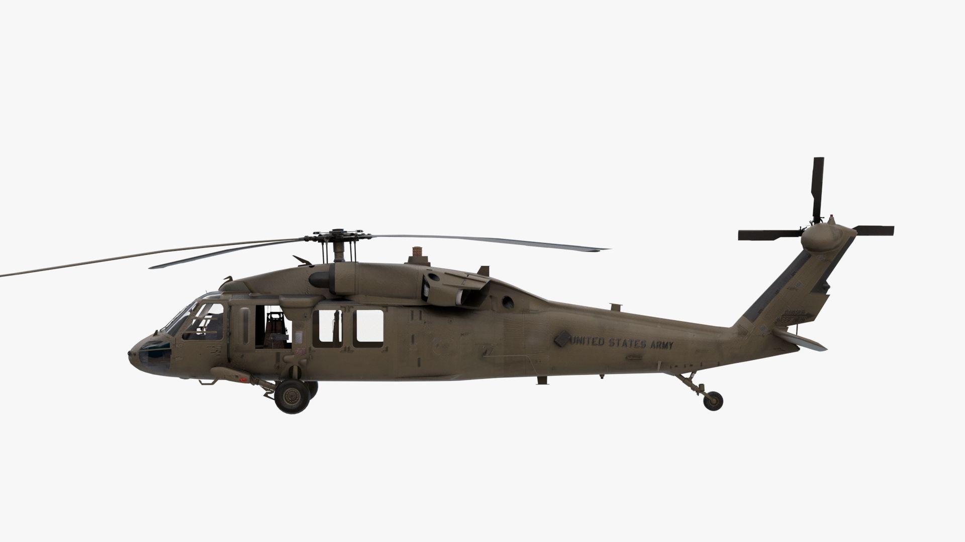 UH60 Blackhawk Low-poly 3D model_2