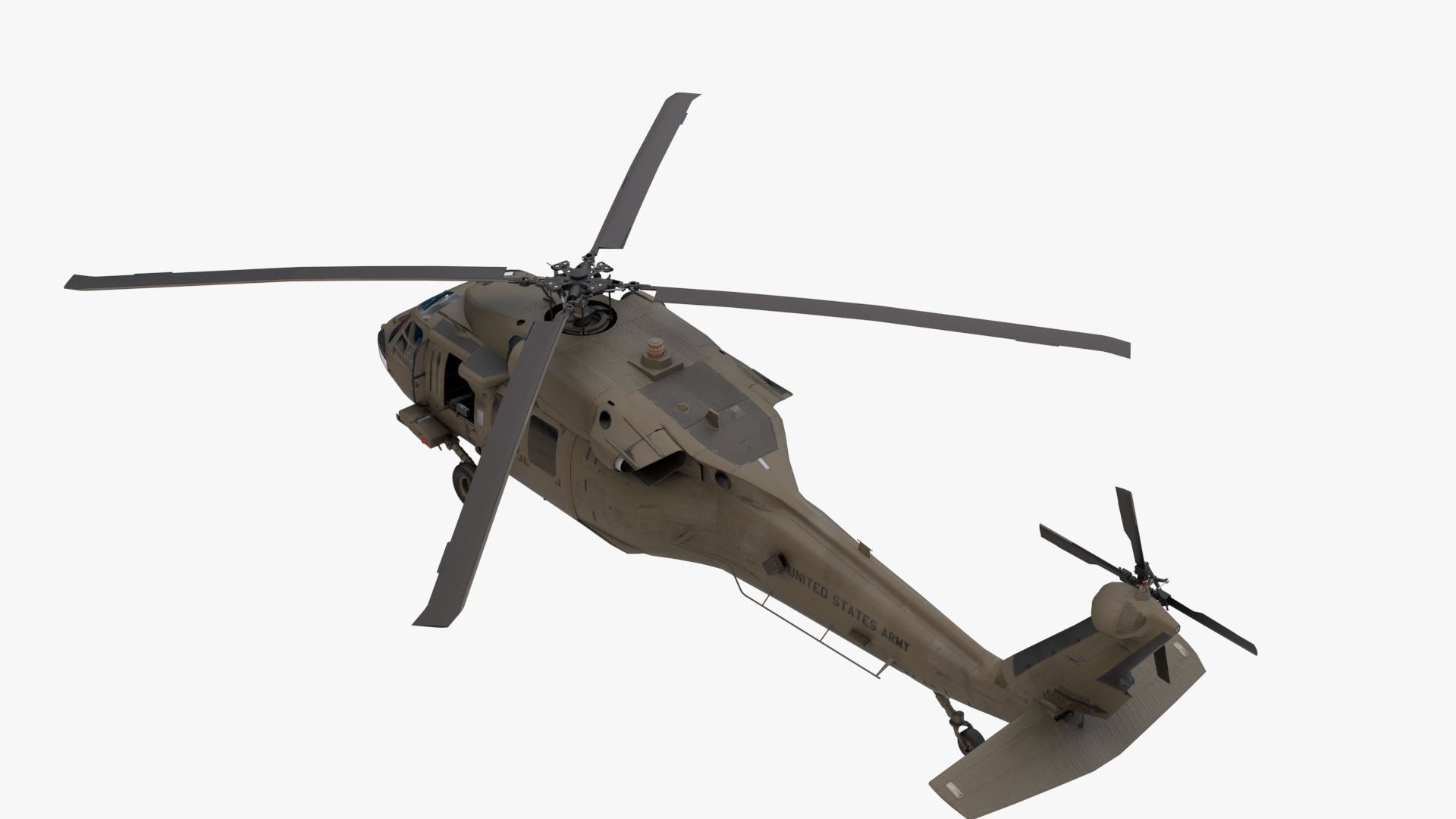 UH60 Blackhawk Low-poly 3D model_3