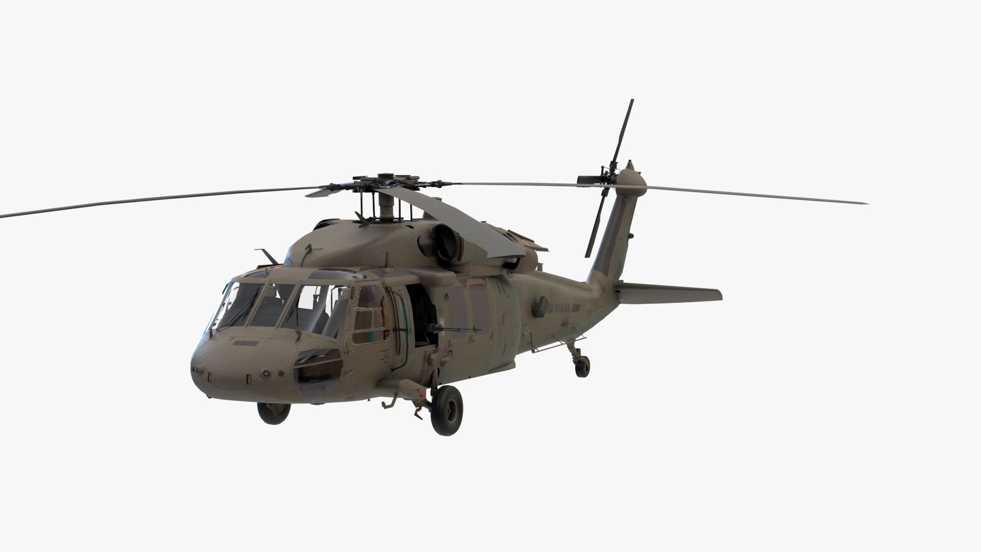 UH60 Blackhawk Low-poly 3D model_8