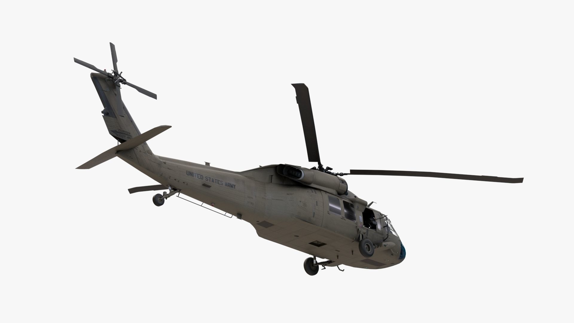 UH60 Blackhawk Low-poly 3D model_6