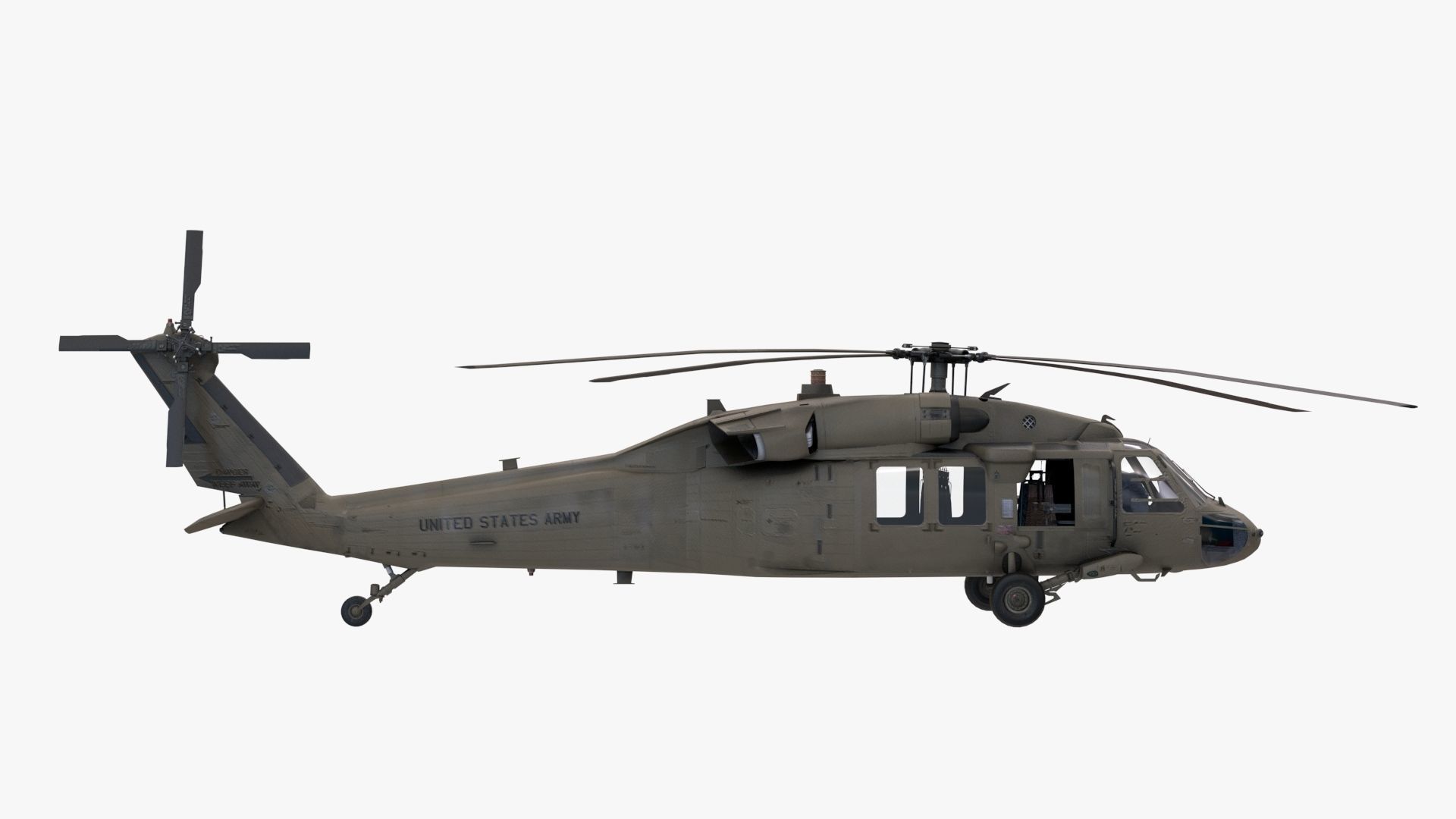 UH60 Blackhawk Low-poly 3D model_5