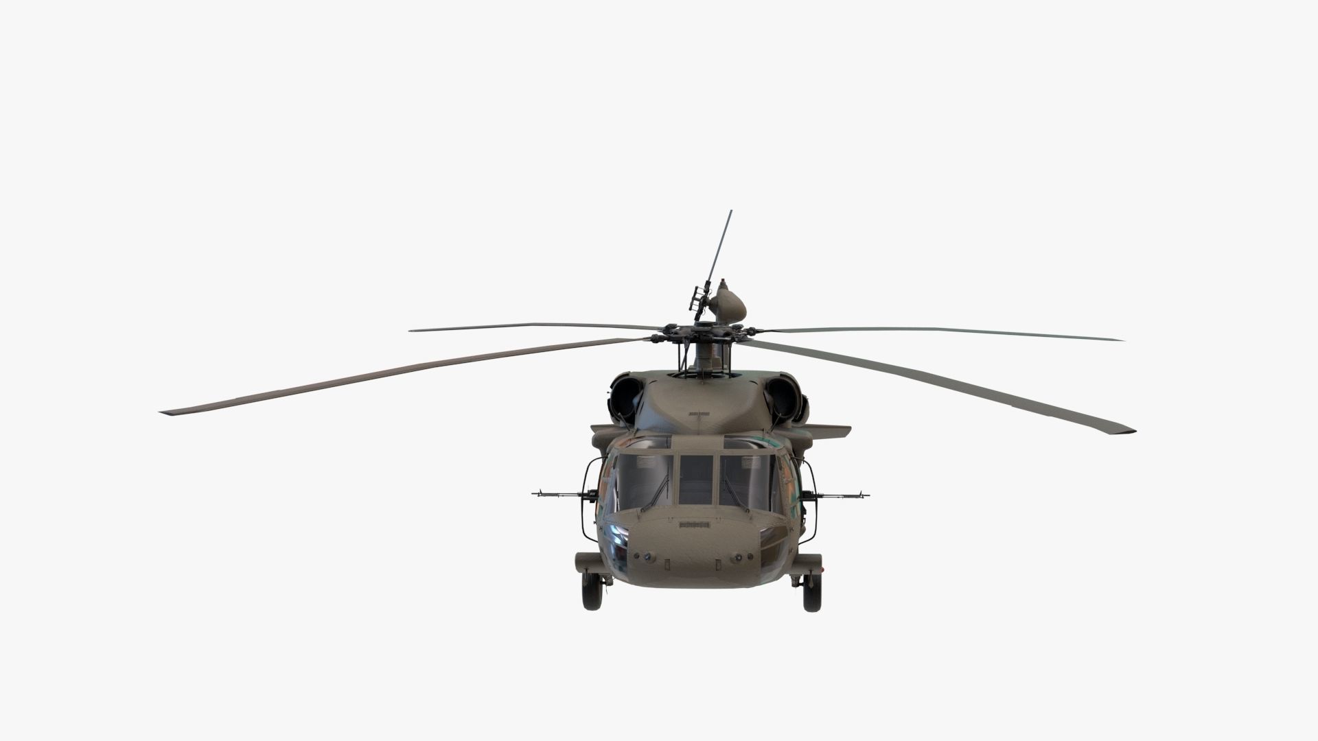 UH60 Blackhawk Low-poly 3D model_1