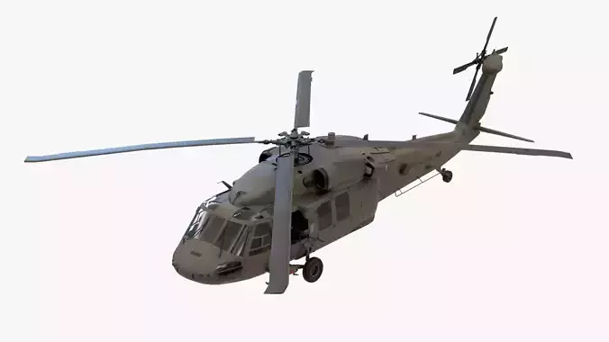 UH60 Blackhawk Low-poly 3D model