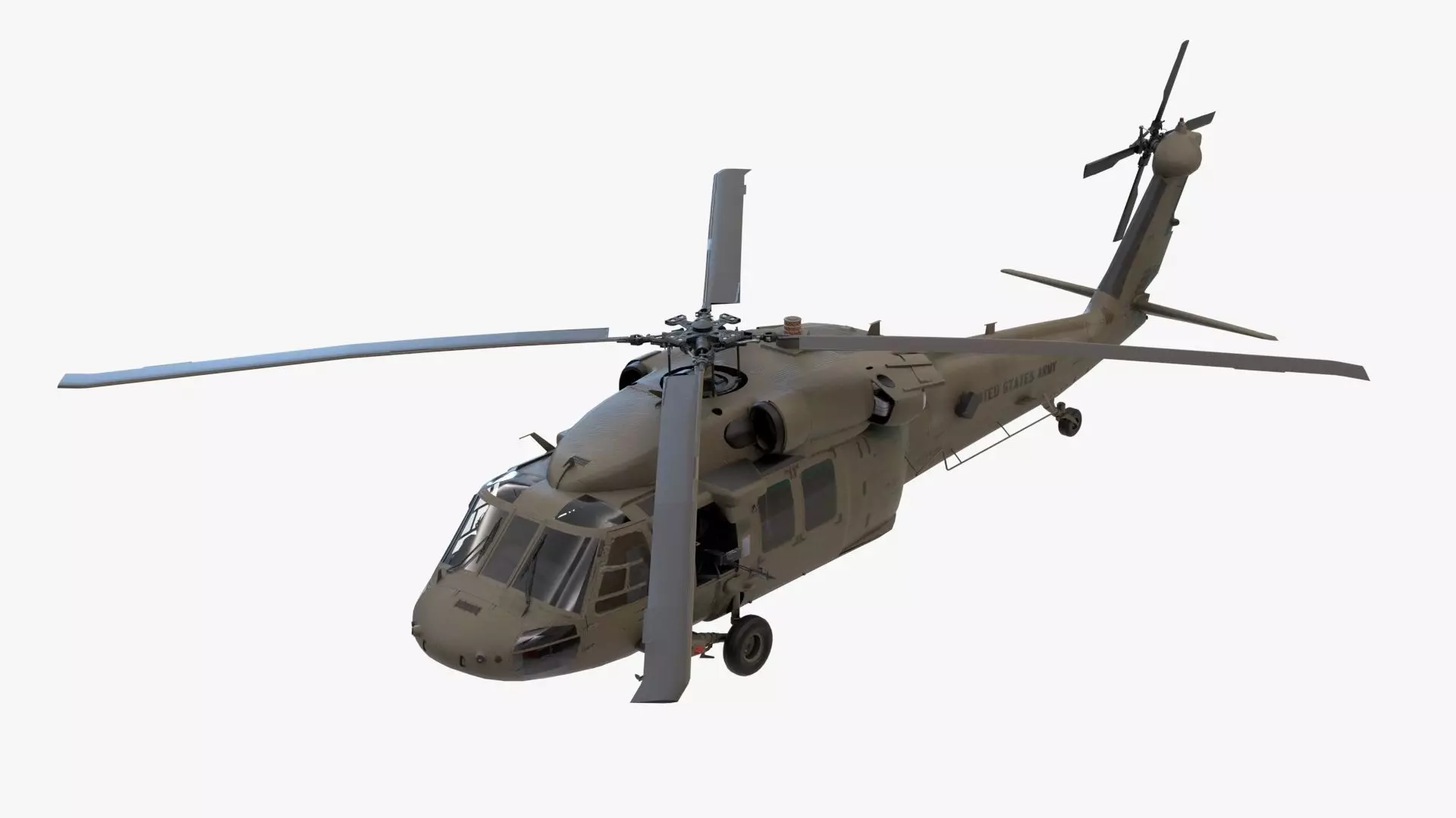 UH60 Blackhawk Low-poly 3D model_0