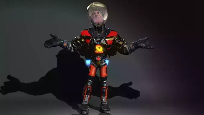 Space Hero High quality character full Rigged and Animated 3D model