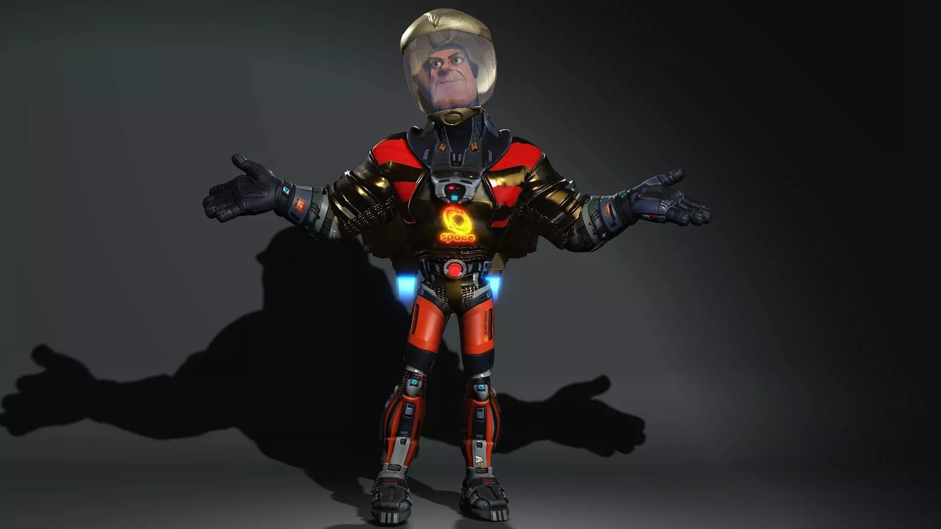 Space Hero High quality character full Rigged and Animated 3D model_0