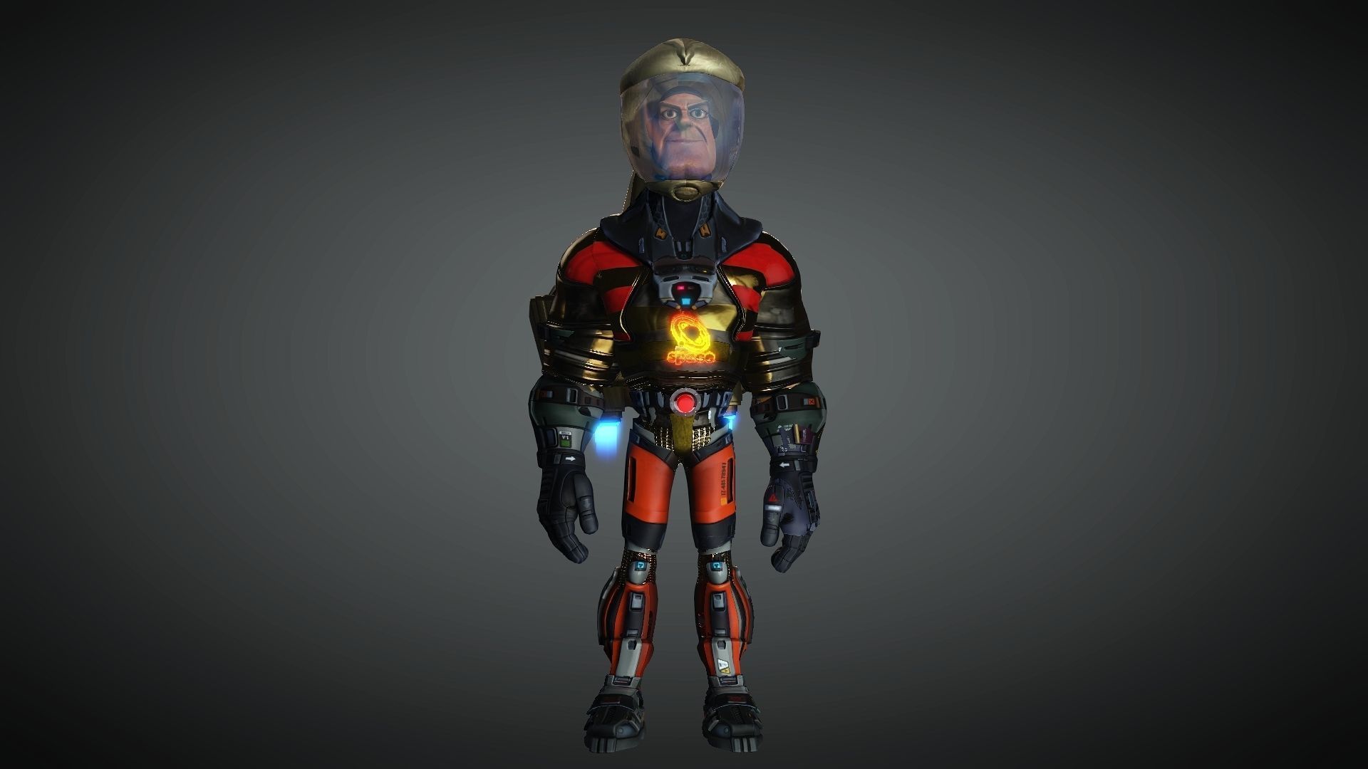 Space Hero High quality character full Rigged and Animated 3D model_6