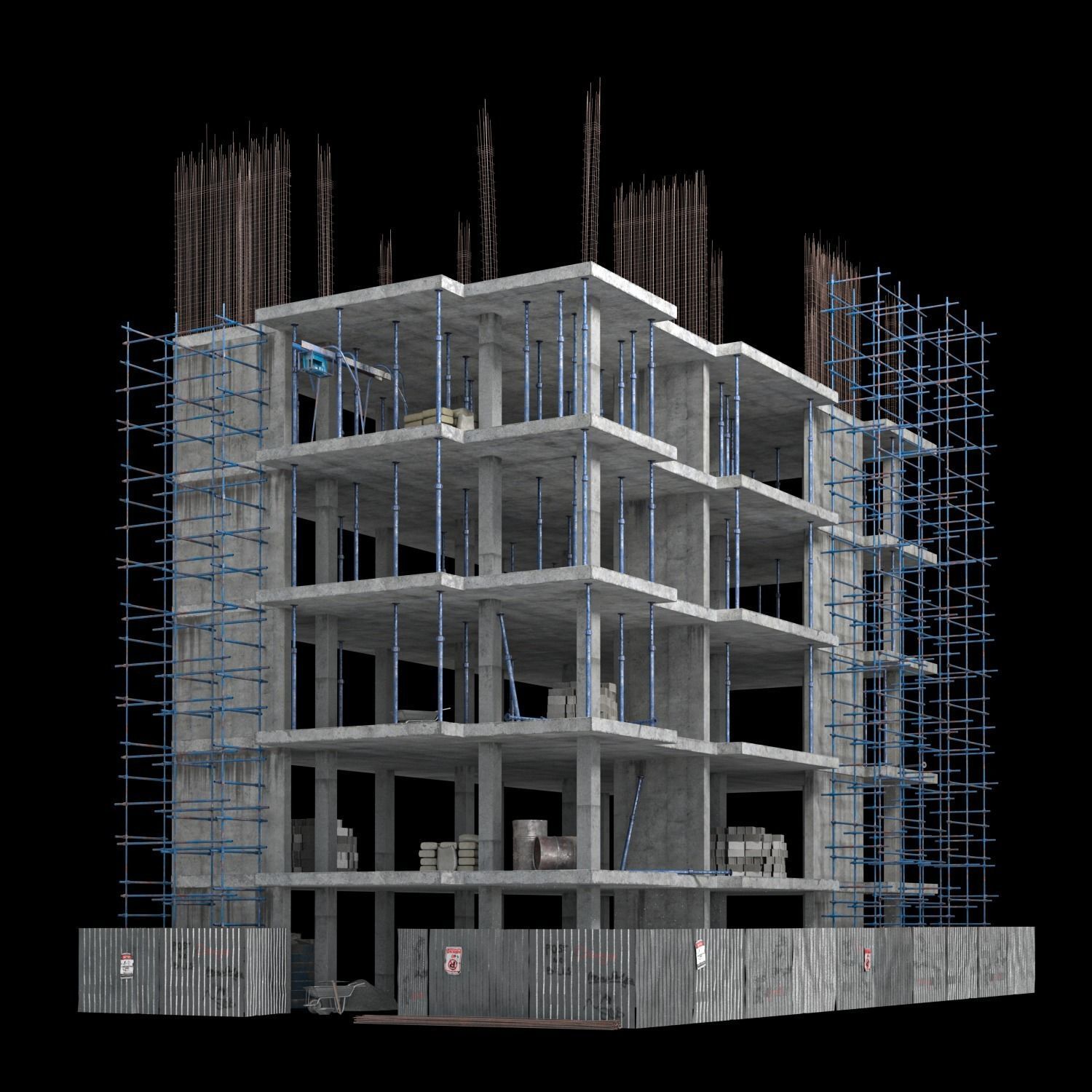 Modular Building  Vol 08 Low-poly 3D model_1