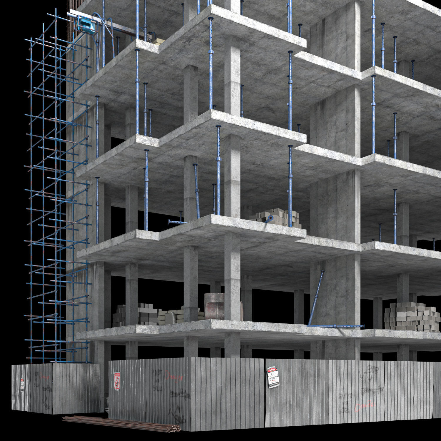 Modular Building  Vol 08 Low-poly 3D model_3