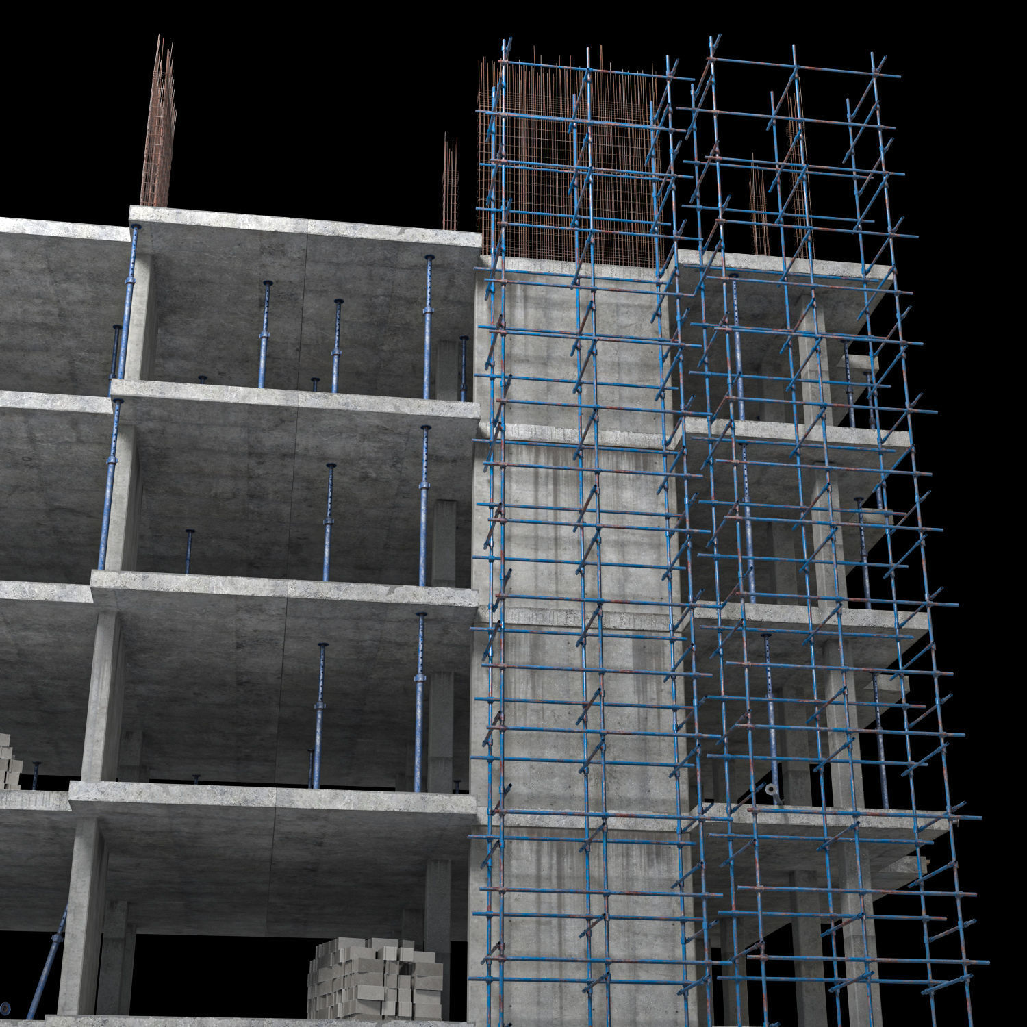 Modular Building  Vol 08 Low-poly 3D model_8