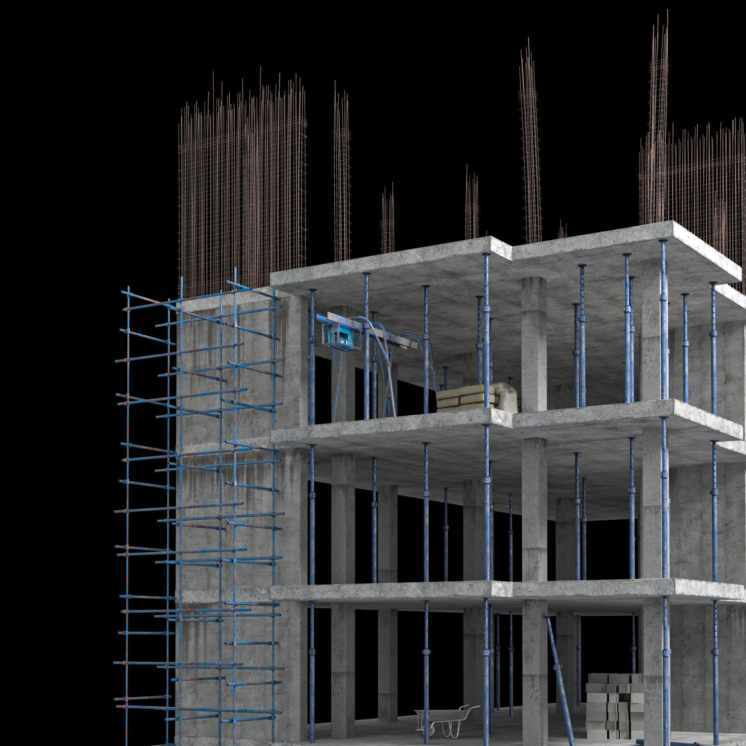 Modular Building  Vol 08 Low-poly 3D model_6