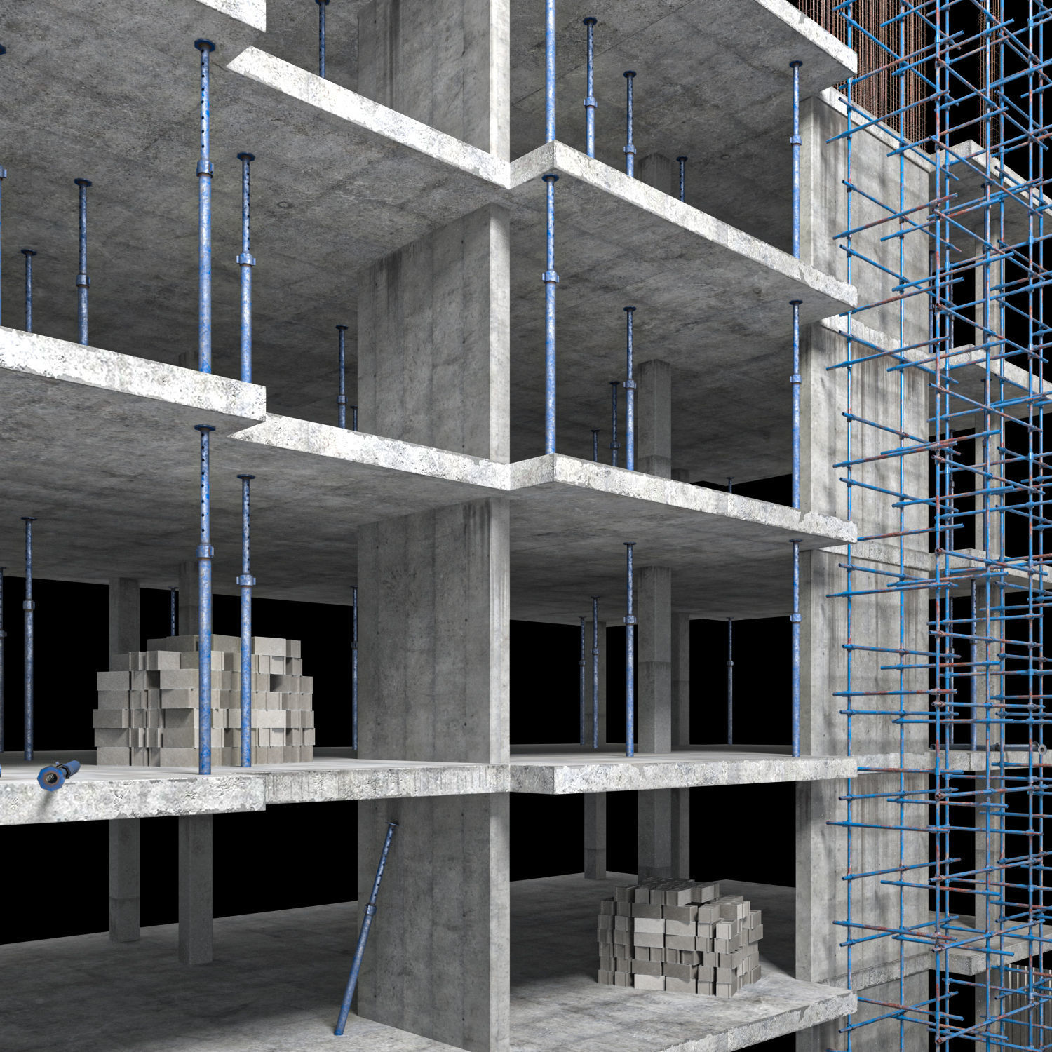 Modular Building  Vol 08 Low-poly 3D model_7