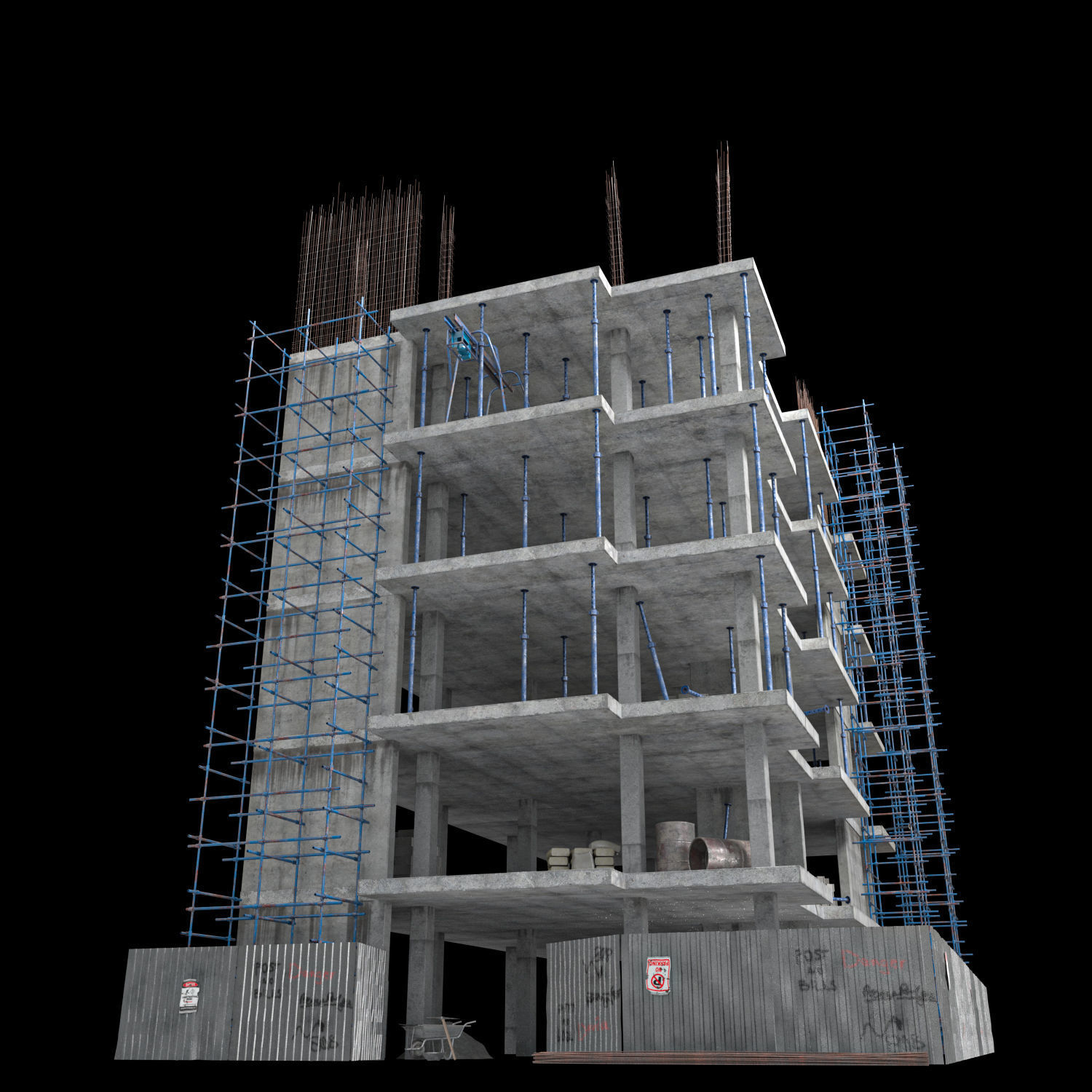 Modular Building  Vol 08 Low-poly 3D model_4