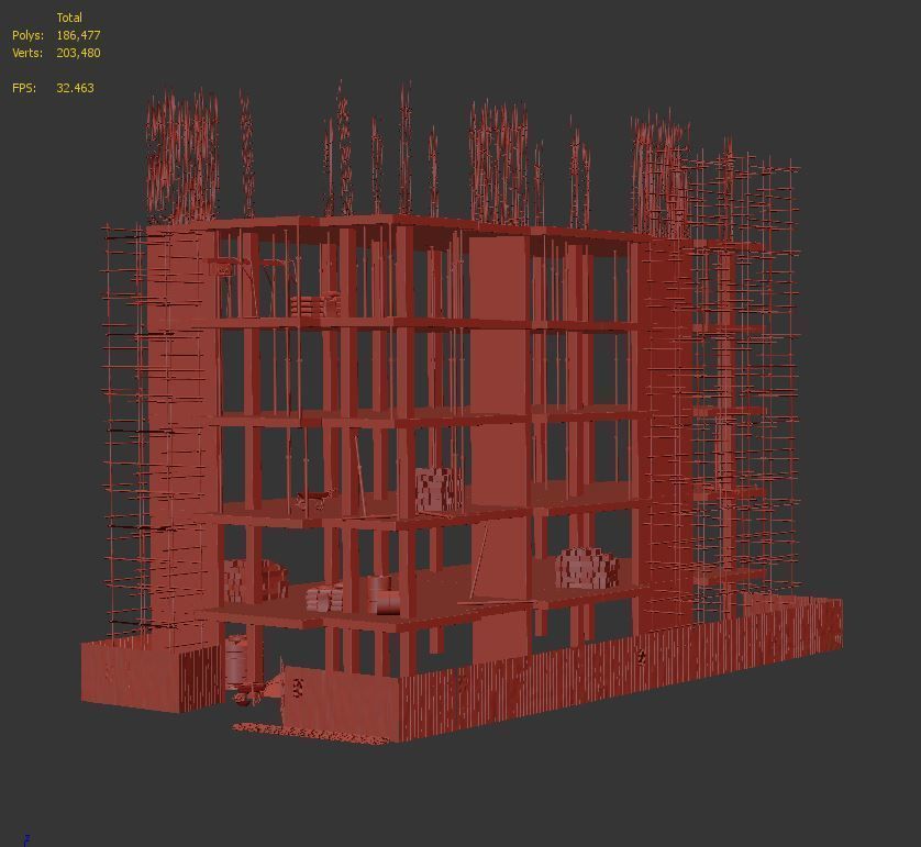 Modular Building  Vol 08 Low-poly 3D model_10