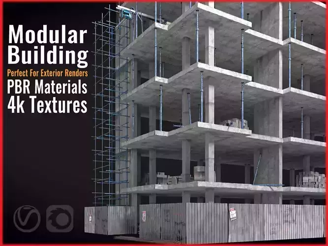 Modular Building  Vol 08 Low-poly 3D model
