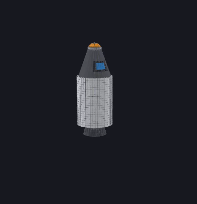 Basic Low Poly Rocket Low-poly 3D model_0