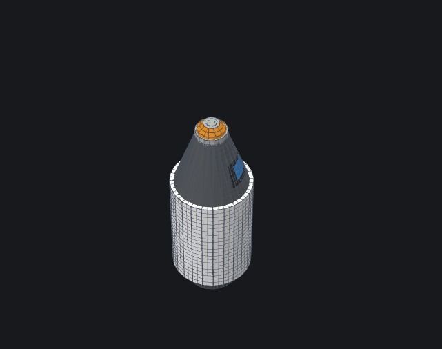 Basic Low Poly Rocket Low-poly 3D model_2