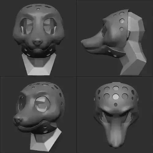 Fursuit Head Base Dog 3D print model