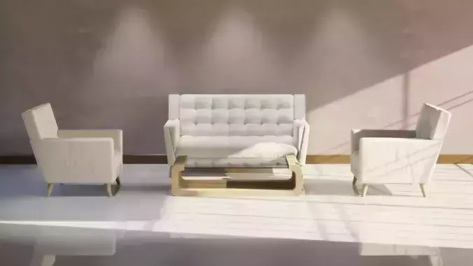 Sofa Set 10 Low-poly 3D model