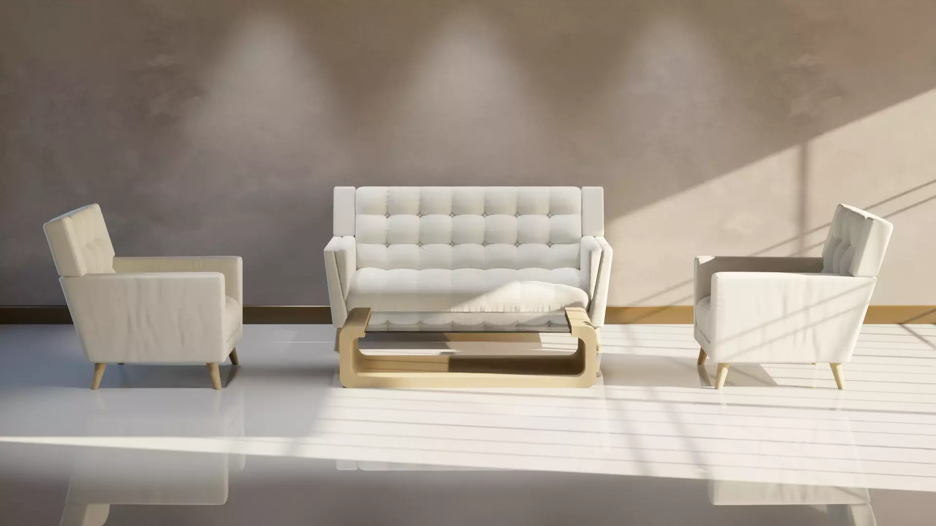 Sofa Set 10 Low-poly 3D model_0