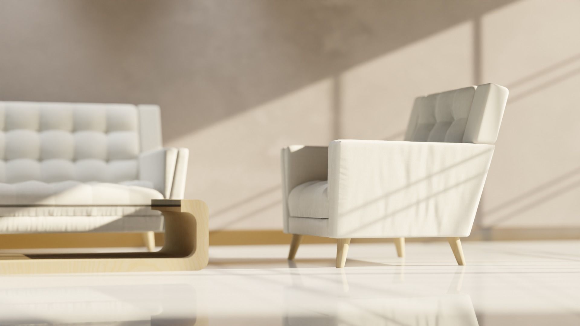 Sofa Set 10 Low-poly 3D model_8