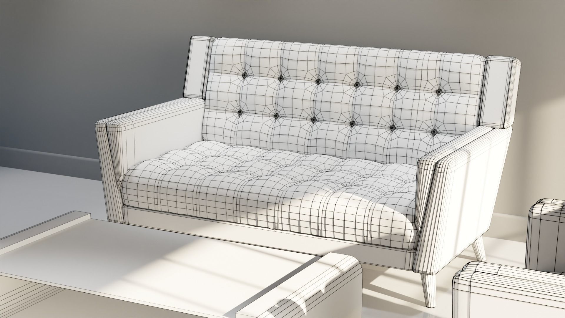 Sofa Set 10 Low-poly 3D model_5
