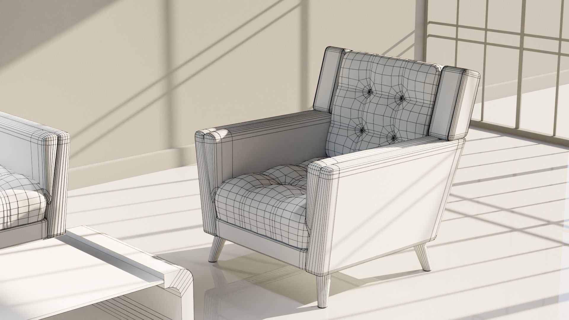 Sofa Set 10 Low-poly 3D model_11