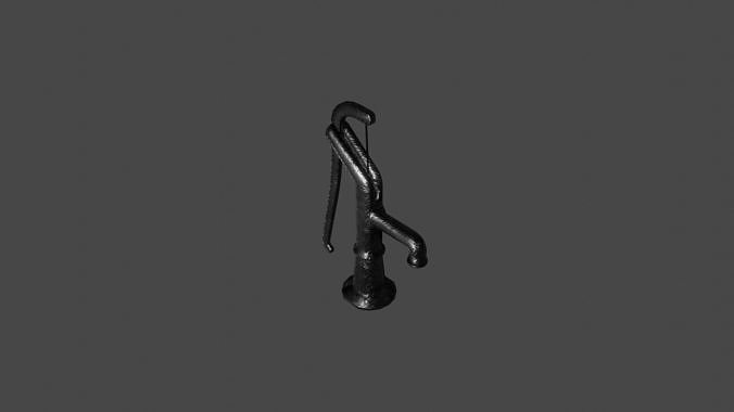 Game ready low poly short water hand pump Low-poly 3D model