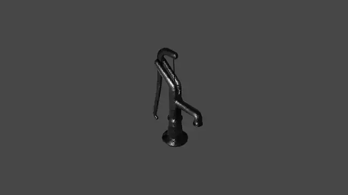 Game ready low poly short water hand pump