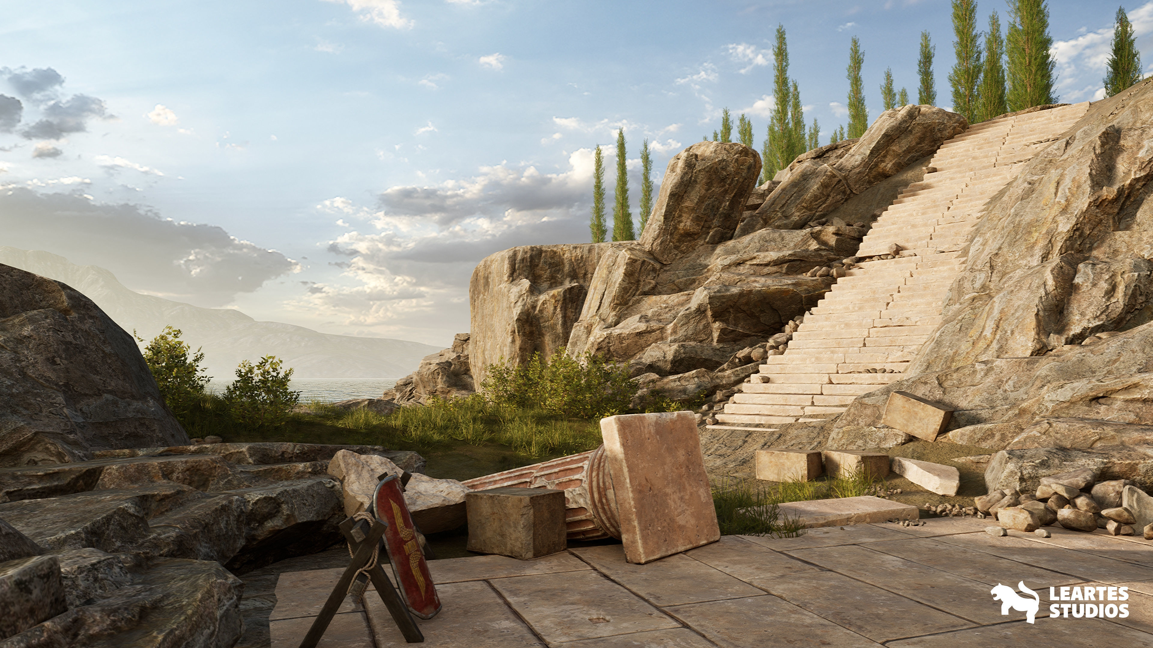 Roman Temple Ruins Low-poly 3D model_16