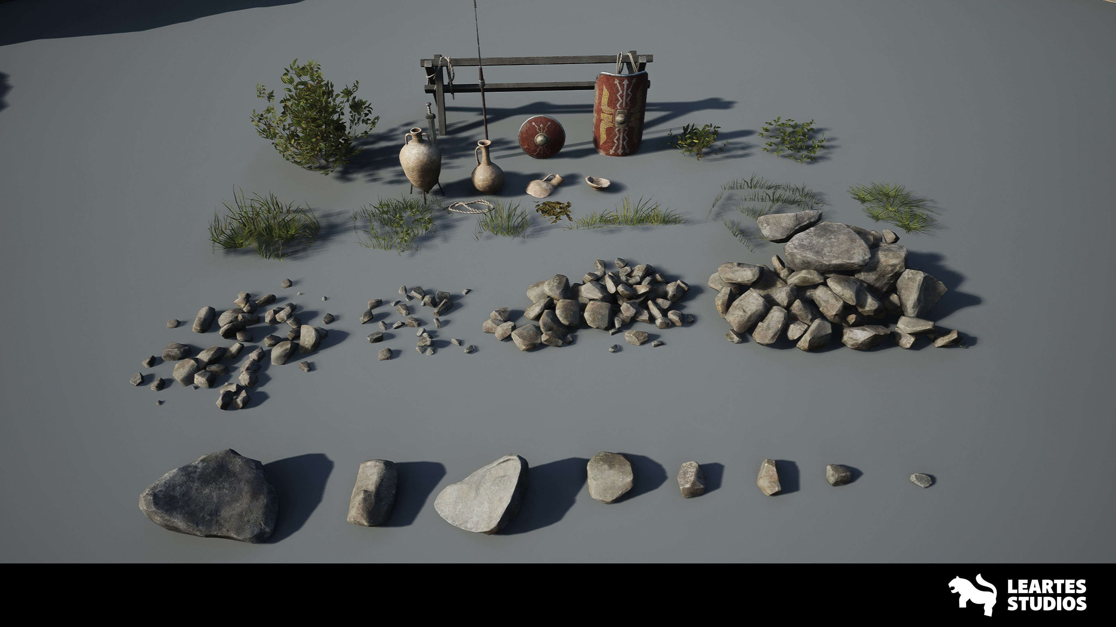 Roman Temple Ruins Low-poly 3D model_17