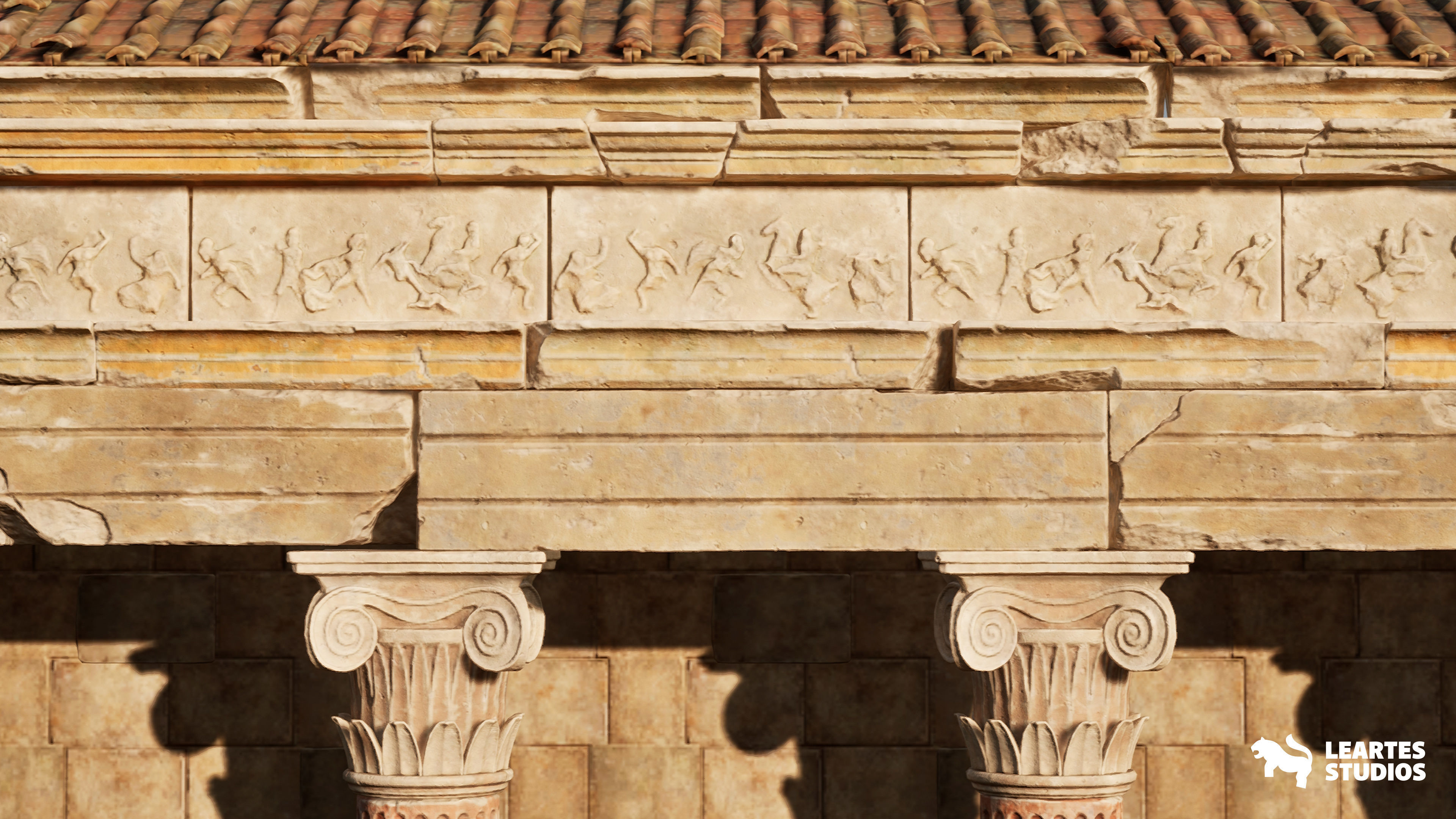 Roman Temple Ruins Low-poly 3D model_4