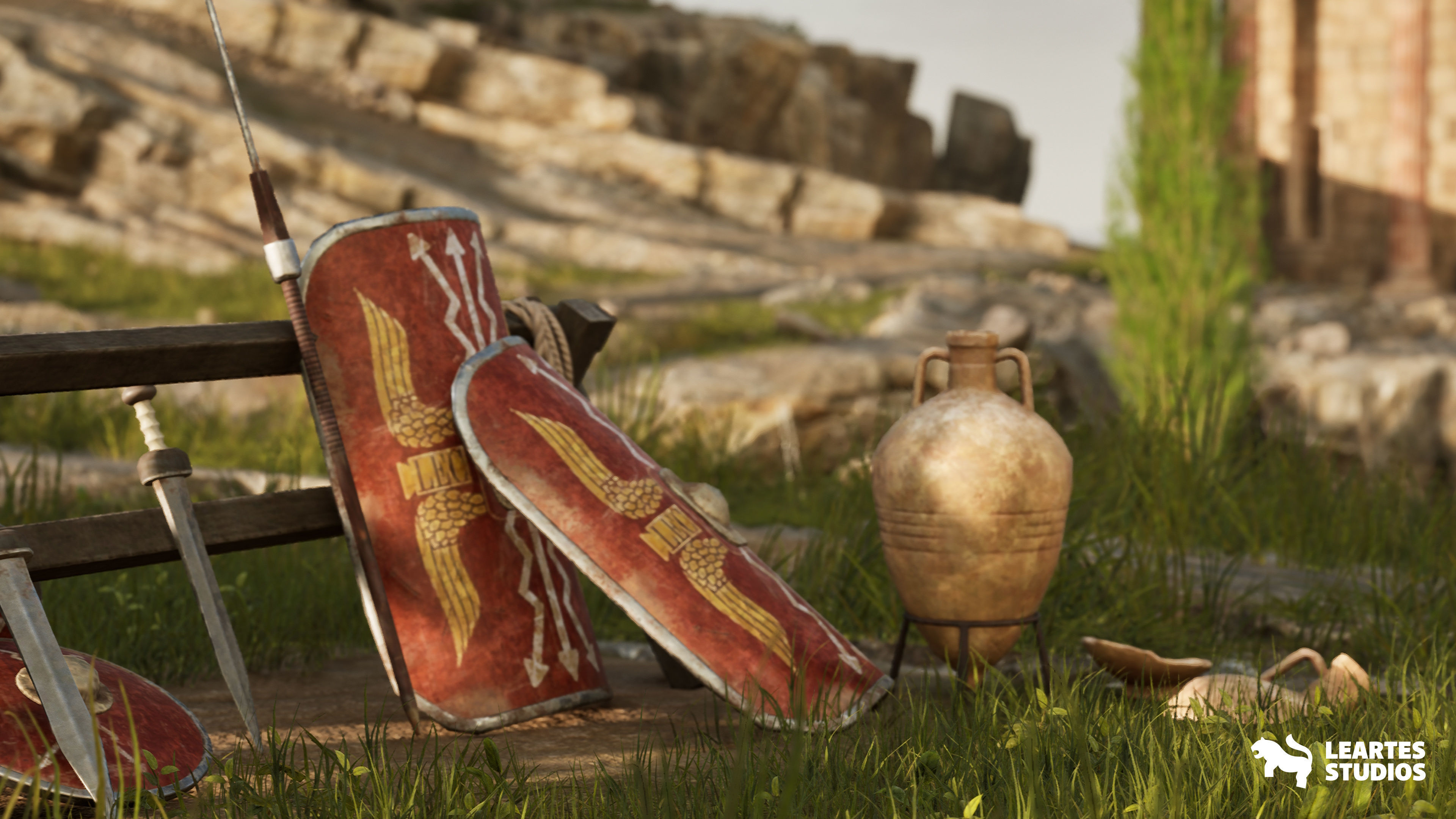 Roman Temple Ruins Low-poly 3D model_2